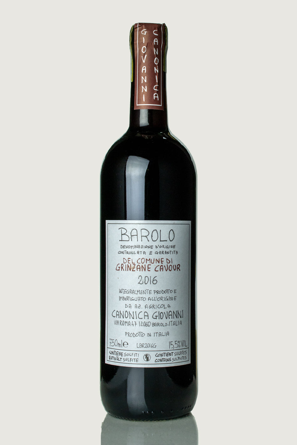 Giovanni Canonica Barolo 'Del Comune di Grinzane Cavour' 2016