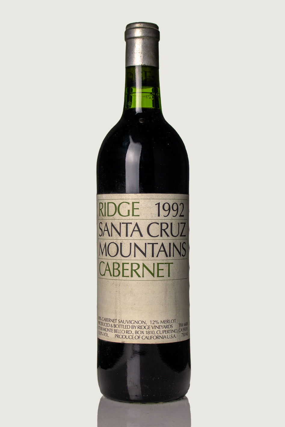 Ridge Santa Cruz Mountains Cabernet Sauvignon 1992